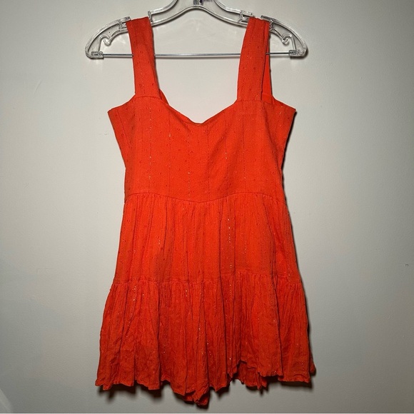 PQSwim Everly Romper Vibrant Orange Flowy Summer Vacation Resortwear Staple XS/S - Picture 12 of 16